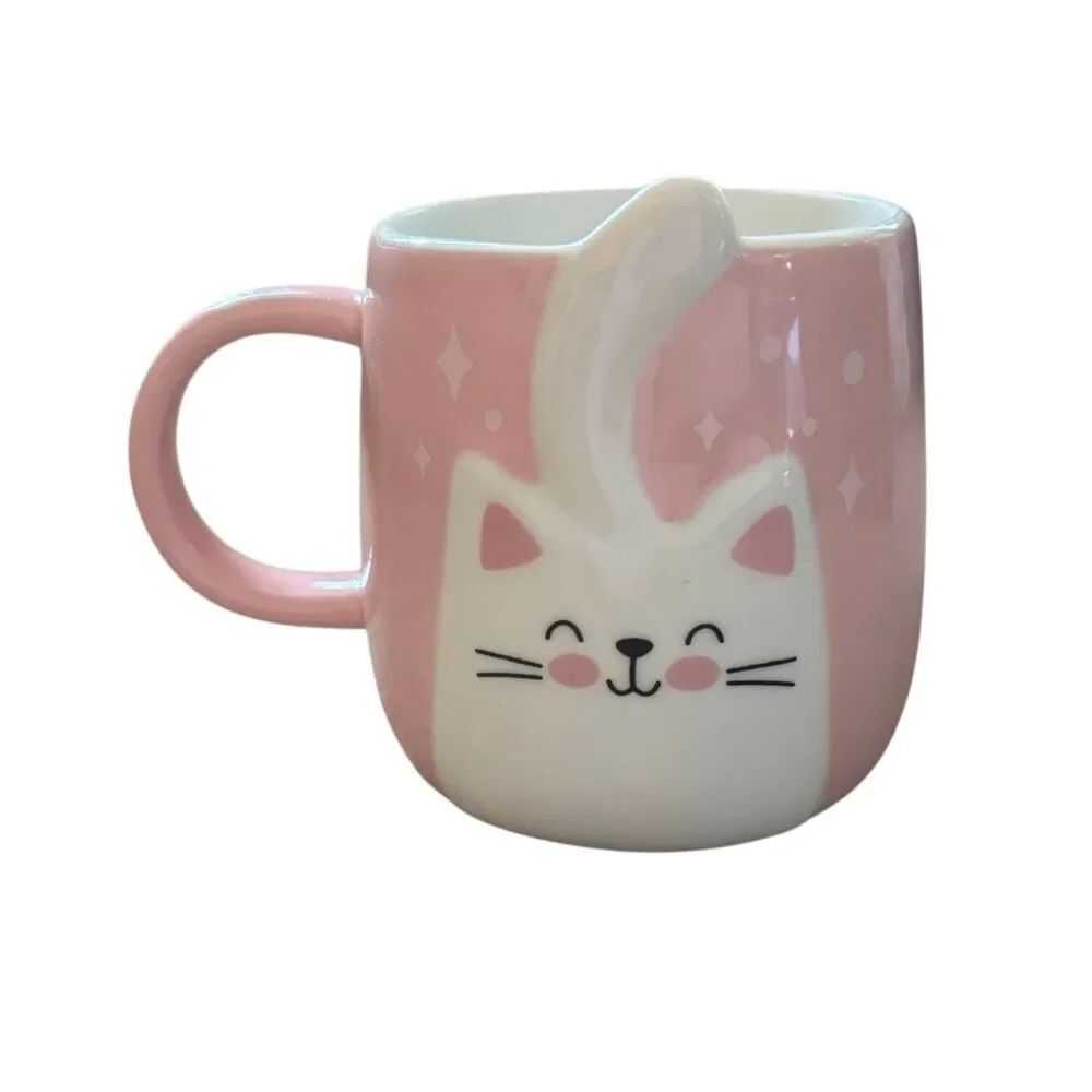 Pink Ceramic 3D Kitty Cat Mug •New•